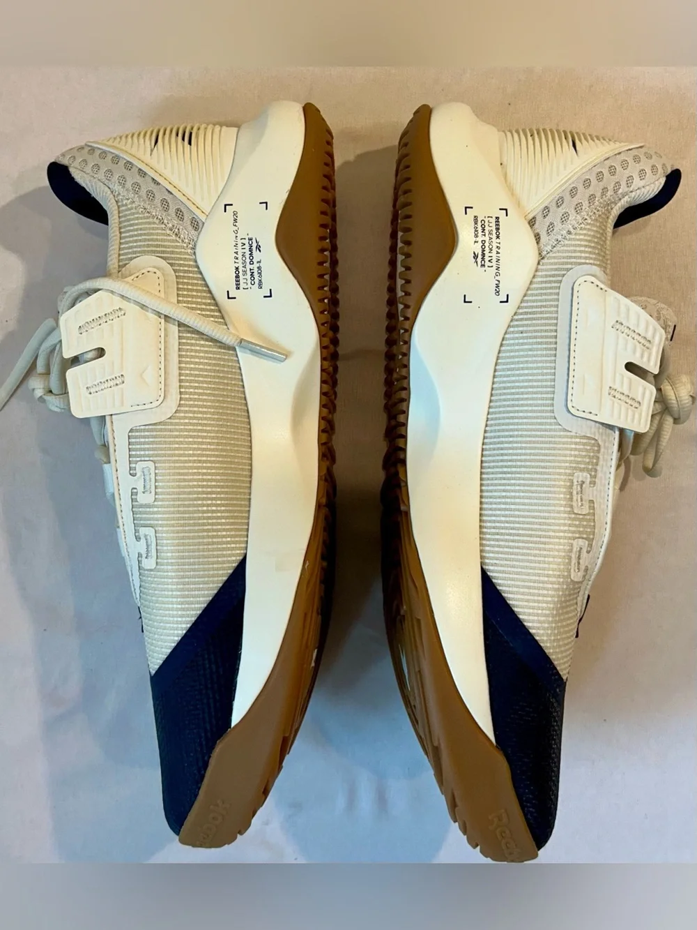 Reebok Men's JJ Watt Season IV Beige and Navy Training Sneakers